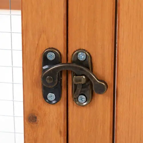 Folding Rabbit Cage, Outdoor Chicken Coop With Running, Wooden Poultry House Play Enclosure, Orange