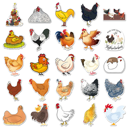 50 Personalized Chicken Graffiti Stickers for DIY Projects