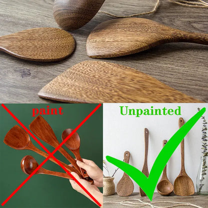 Solid Wood Chicken Wing Spoon and Kitchen Utensils