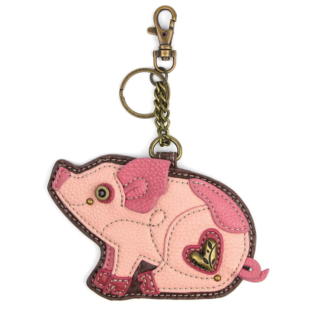 CHALA Farm Collection Womens Decorative Key Fob/Coin Purse Accessory (Pig)