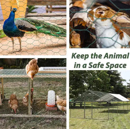 Large Size Galvanized Hexagonal Floral Green Chicken Wire, Outdoor Anti-Rust Chicken Wire Poultry Netting For Garden, Large Chicken Coop Wire Fencing