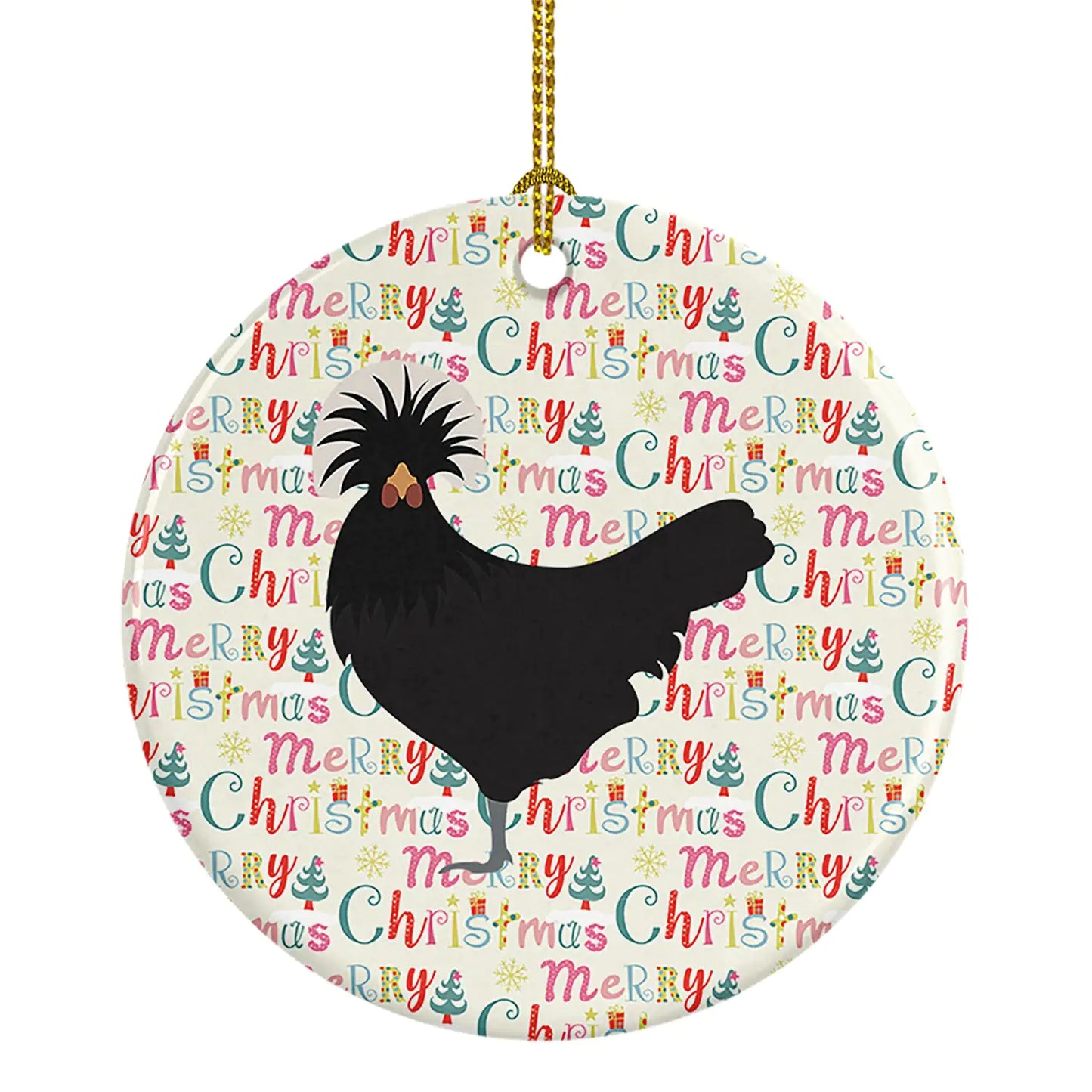 Polish Poland Chicken Christmas Ceramic Ornament