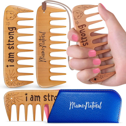 Mama Natural Strong Birth Comb - Labor Comb With Wide Teeth (1 Piece) - Wood Comb For Pregnancy Contractions - Birth Comb for Labor Pain & Pregnancy Gifts - Labor And Delivery Essentials Hand Comb