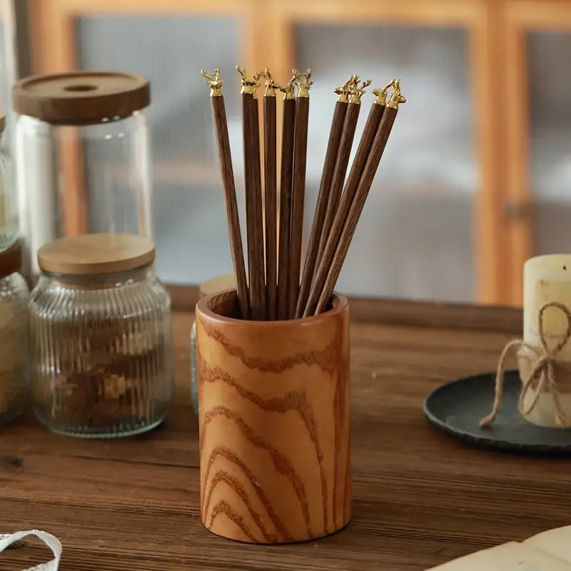 Deer Head Shaped Wooden Chopsticks with Chicken Wings