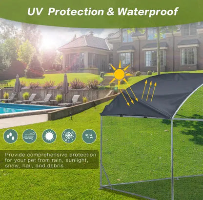 Large Metal Chicken Coop With Run, Walkin Chicken Coop For Yard With Waterproof Cover