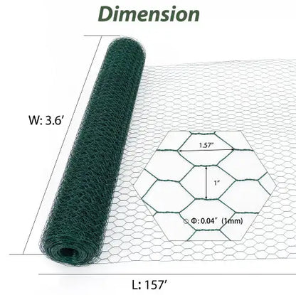 Large Size Galvanized Hexagonal Floral Green Chicken Wire, Outdoor Anti-Rust Chicken Wire Poultry Netting For Garden, Large Chicken Coop Wire Fencing