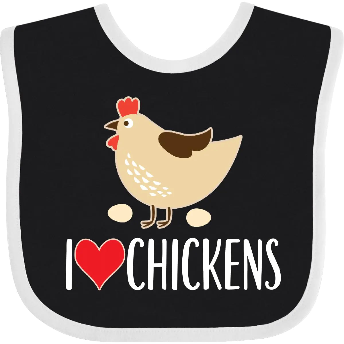inktastic Chickens Cute Farm Animal Baby Bib Black and White 2b357