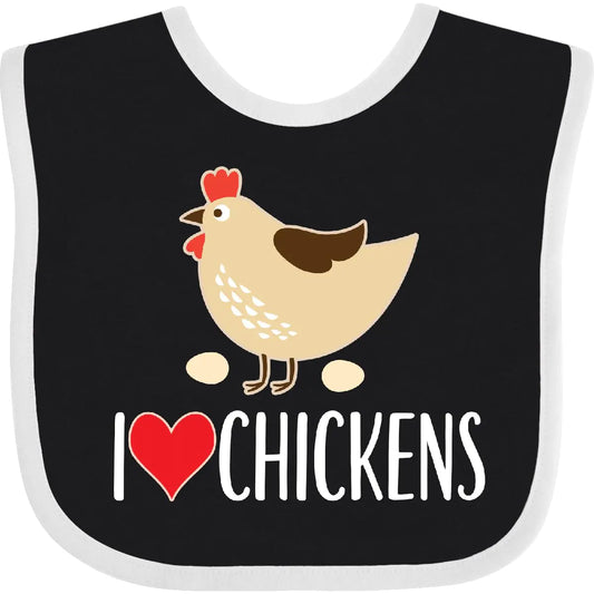inktastic Chickens Cute Farm Animal Baby Bib Black and White 2b357