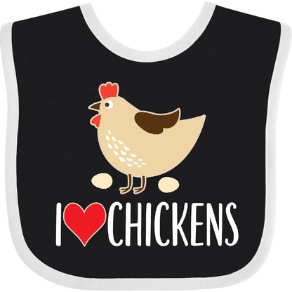 inktastic Chickens Cute Farm Animal Baby Bib Black and White 2b357