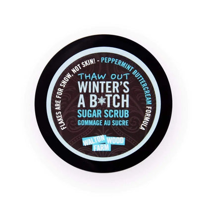 Walton Wood Farm Sugar Scrub (Winters A Btch) Peppermint Buttercream Formula Vegan-Friendly and Paraben-Free 8 oz