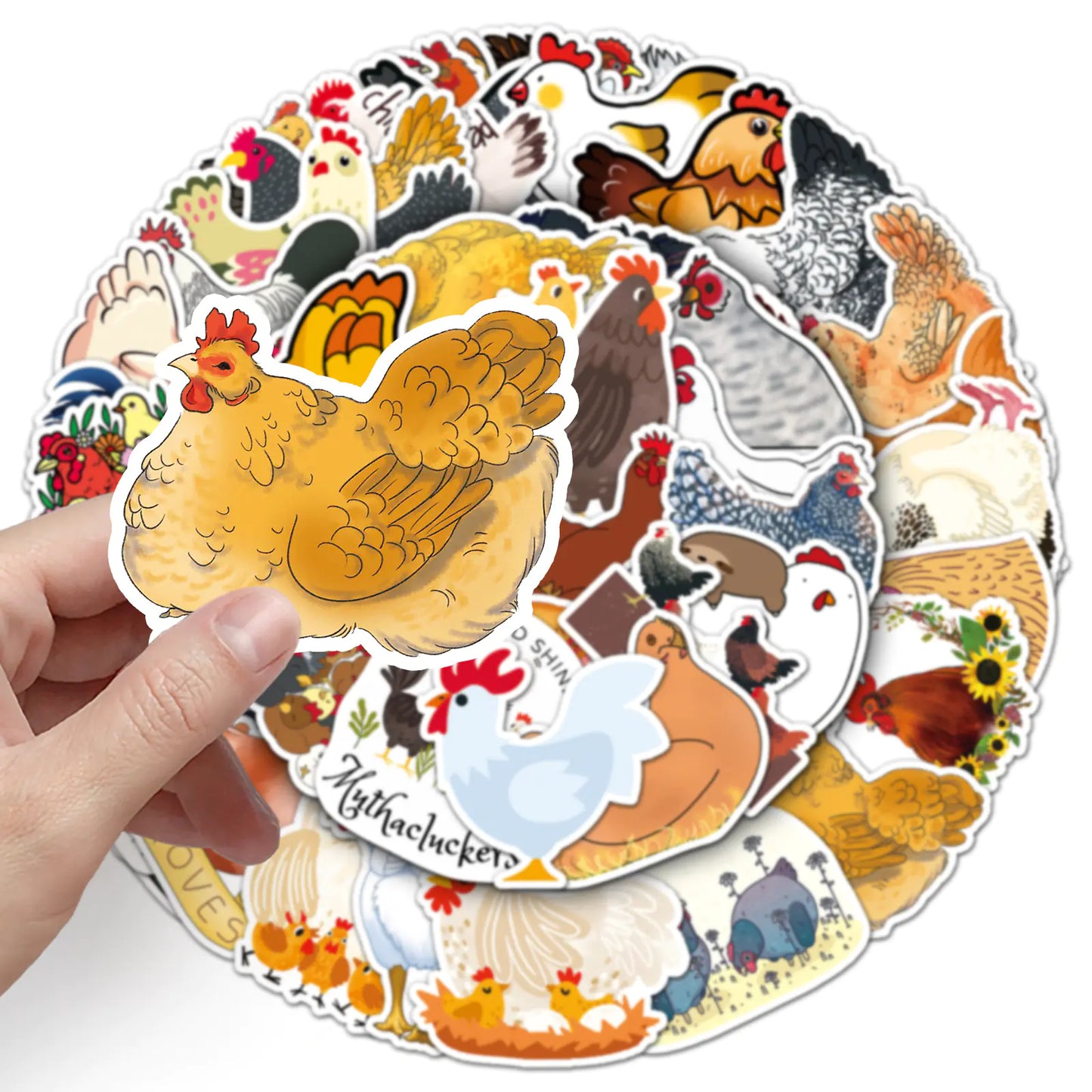 50 Personalized Chicken Graffiti Stickers for DIY Projects