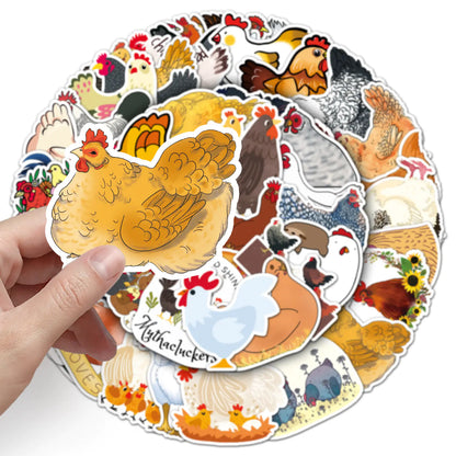 50 Personalized Chicken Graffiti Stickers for DIY Projects