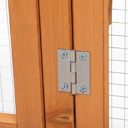 Folding Rabbit Cage, Outdoor Chicken Coop With Running, Wooden Poultry House Play Enclosure, Orange