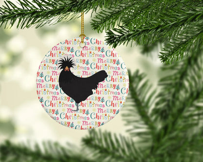 Polish Poland Chicken Christmas Ceramic Ornament