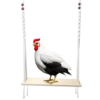 HahaMagic Chicken Swing Toy for Large Chicken Coop Chicken Enrichment Toy for Hens and Roosters Natural Wooden Handmade Chicken Coop Accessories Ideal Gift for Chicken Owners and Chicken Lovers