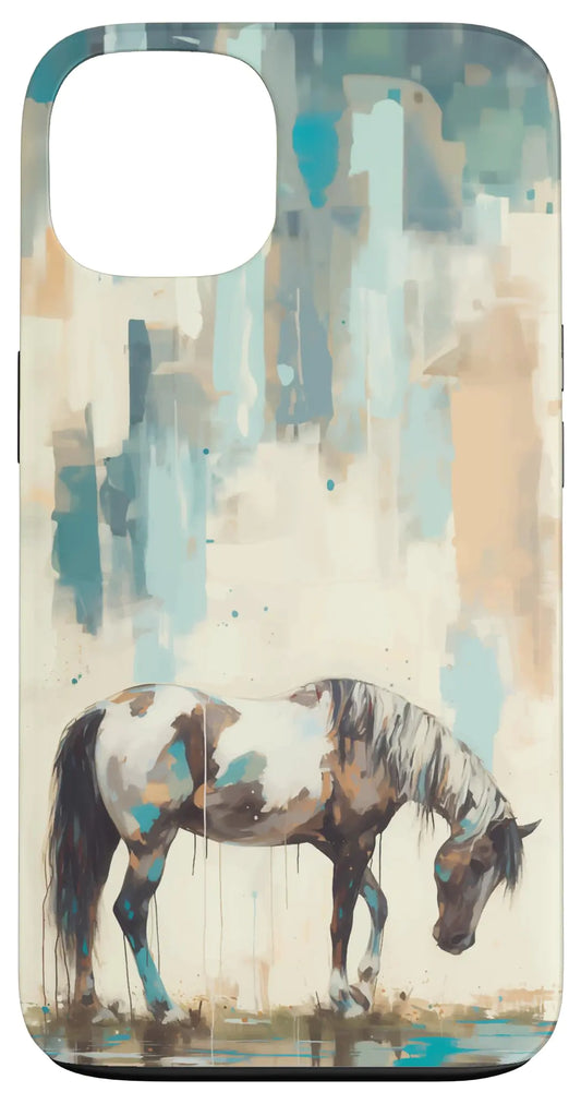 iPhone 13 Wild Horse Paint Western Rustic Farm Country Turquoise Rodeo Case