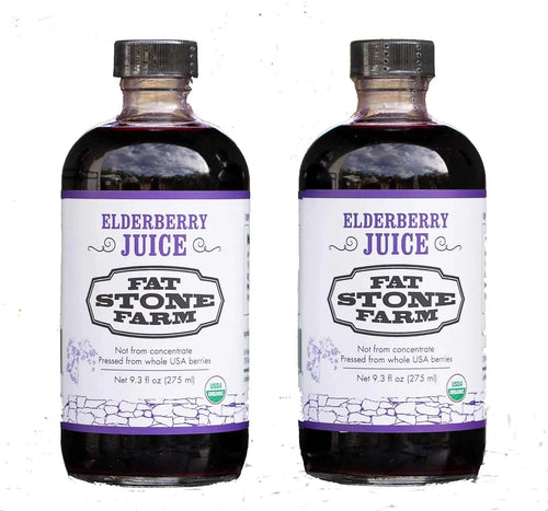 Fat Stone Farm Organic Elderberry Juice 2X 9.3 fl. oz (New)