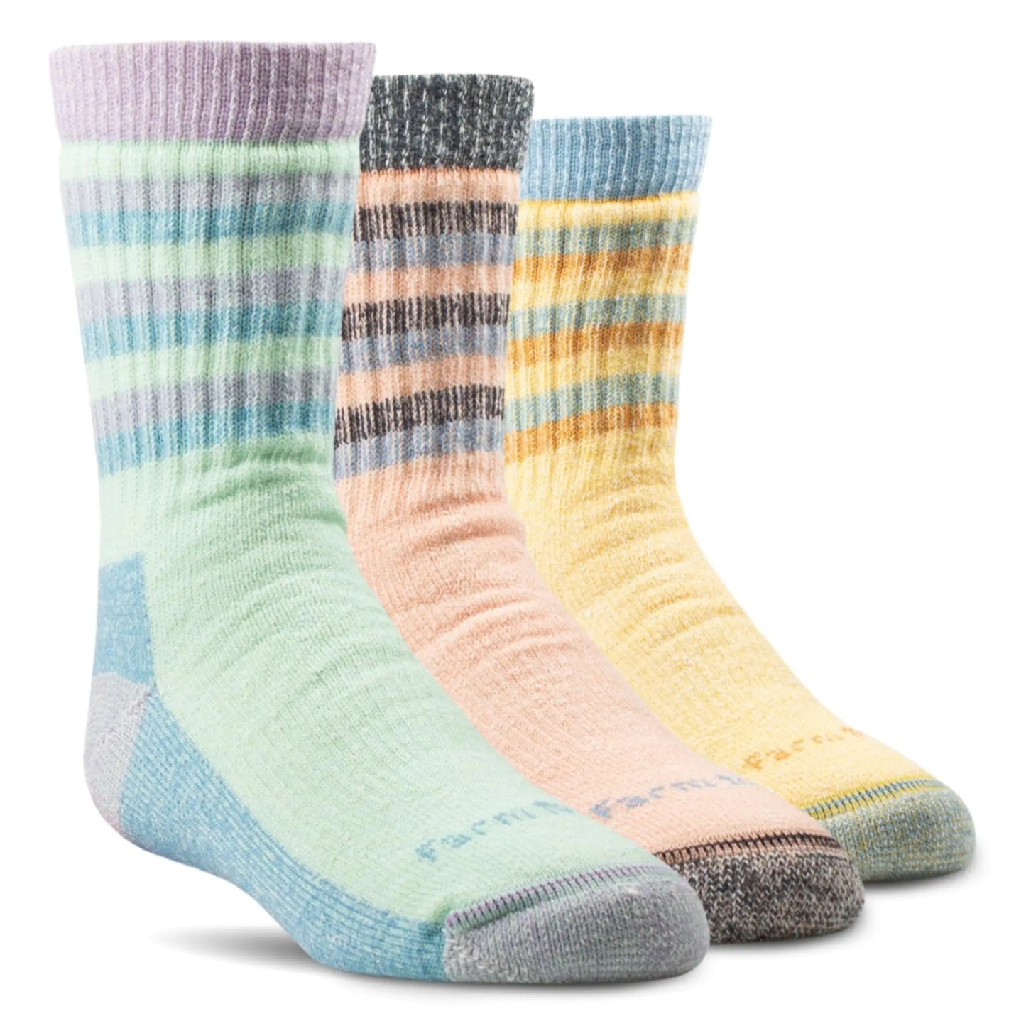 Farm to Feet Kids Kittery Hike Full Cushion 3-Pack Socks (Niagra Blue Small)