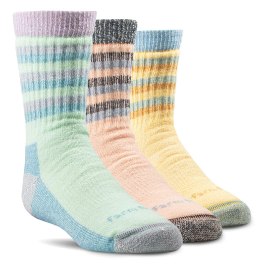 Farm to Feet Kids Kittery Hike Full Cushion 3-Pack Socks (Niagra Blue Small)