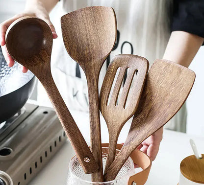 Solid Wood Chicken Wing Spoon and Kitchen Utensils