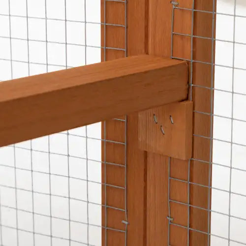 Folding Rabbit Cage, Outdoor Chicken Coop With Running, Wooden Poultry House Play Enclosure, Orange