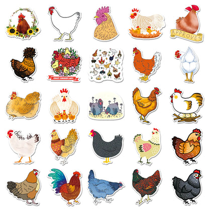 50 Personalized Chicken Graffiti Stickers for DIY Projects